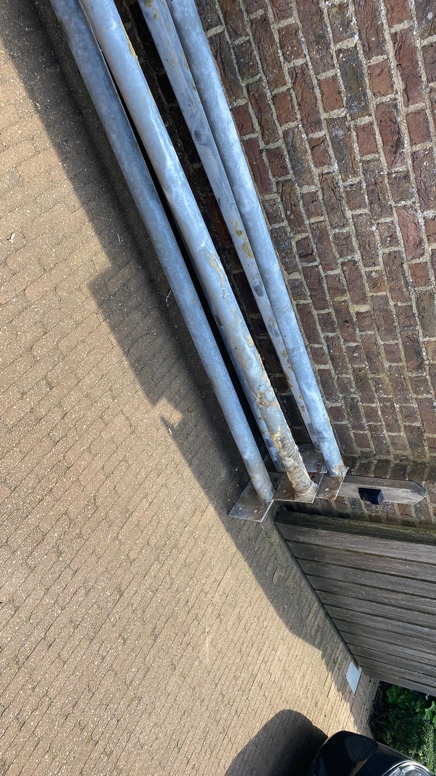 5 x steunpaal gegalvaniseerd, Doe-het-zelf en Bouw, Metalen, Ophalen, Gebruikt, IJzer