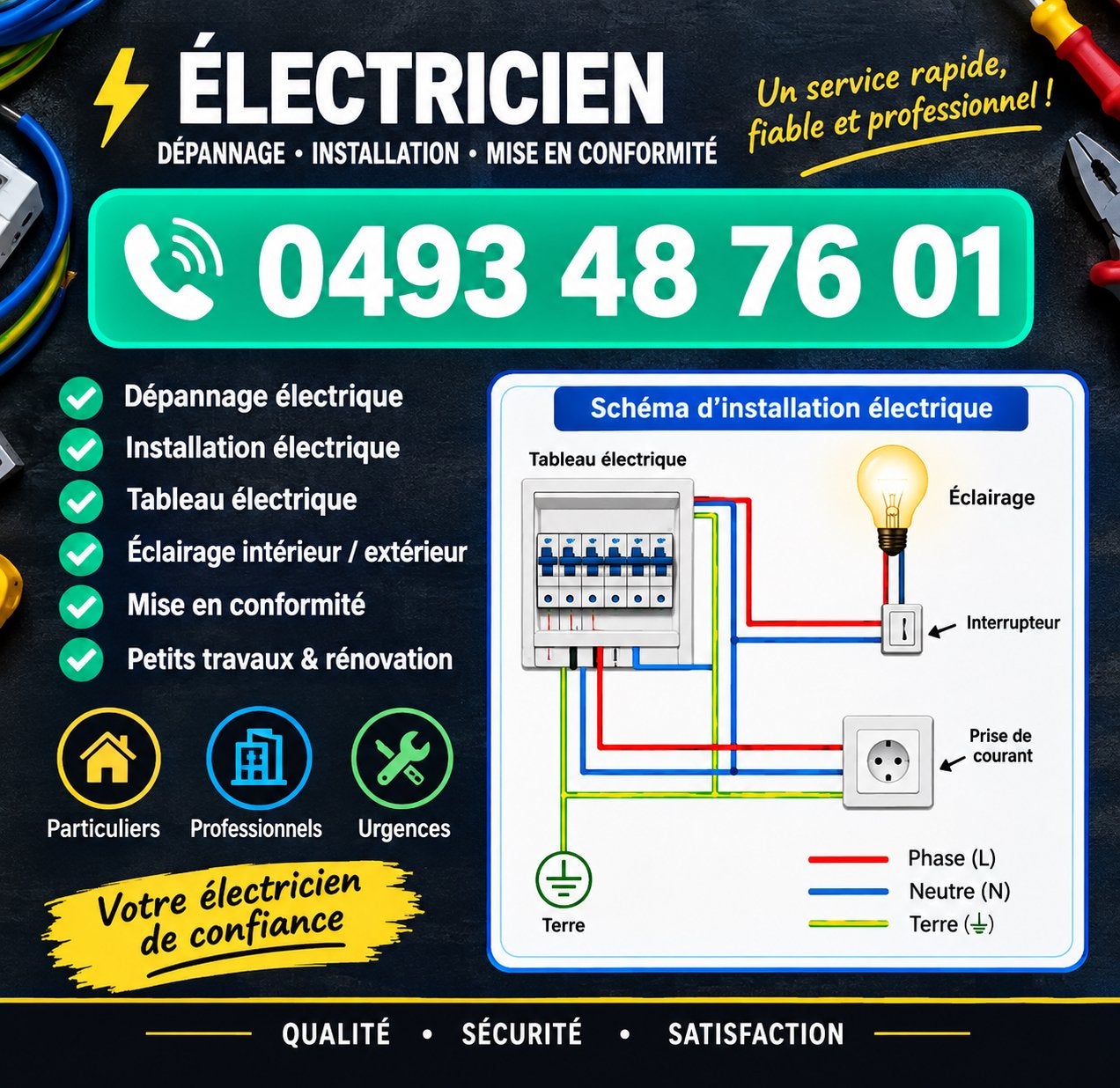 Kleine elektrische werkzaamheden, 24-uursservice