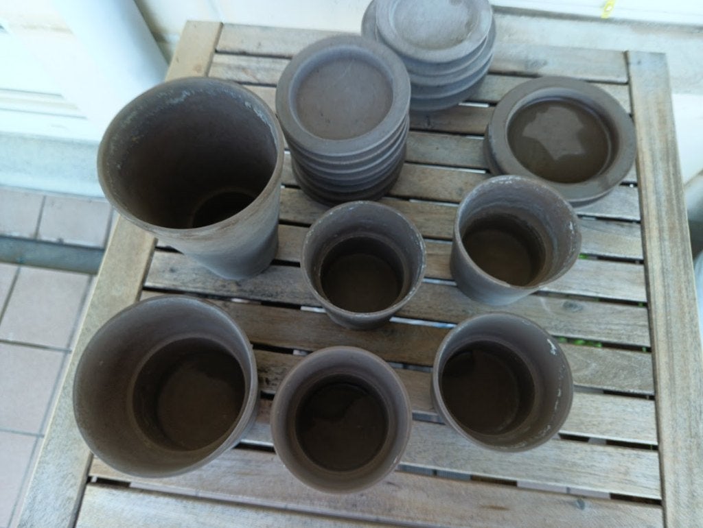 Lot de pot IKEA "MANDEL" + coupelles, Ophalen, Gebruikt, Rond, Binnen