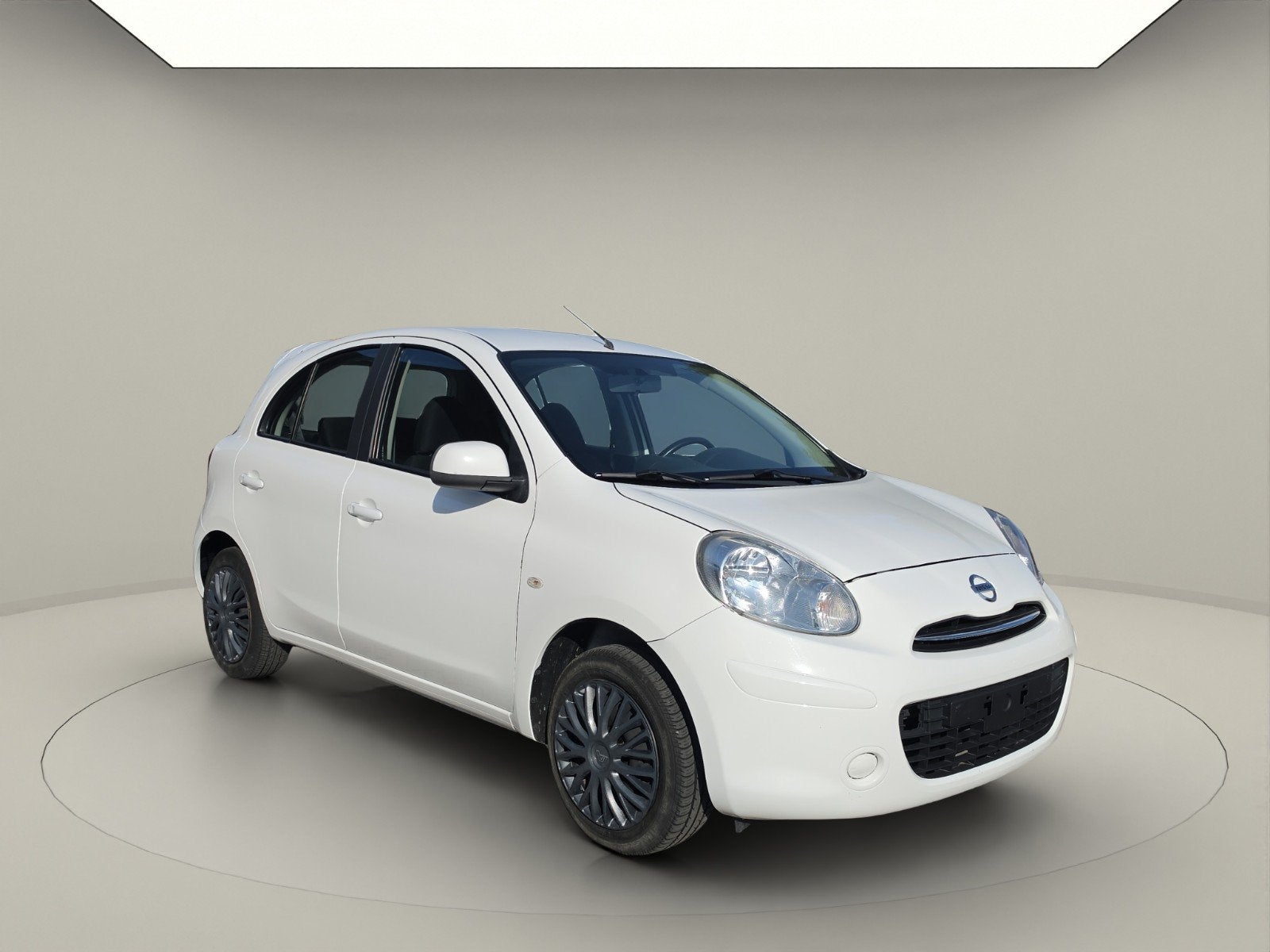 Nissan Micra 1.2i Benzine Automaat 117dkm Airco 2014, Auto's, Nissan, Stof, 4 cilinders, Wit, 5 zetels