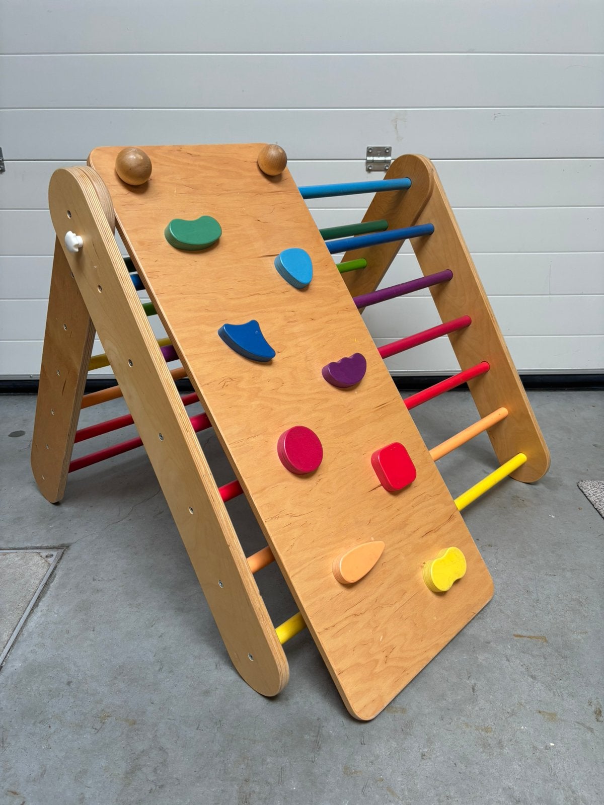 leg&go Pikler klimdriehoek + glijbaan/klimwand – Rainbow, Ophalen, Zo goed als nieuw