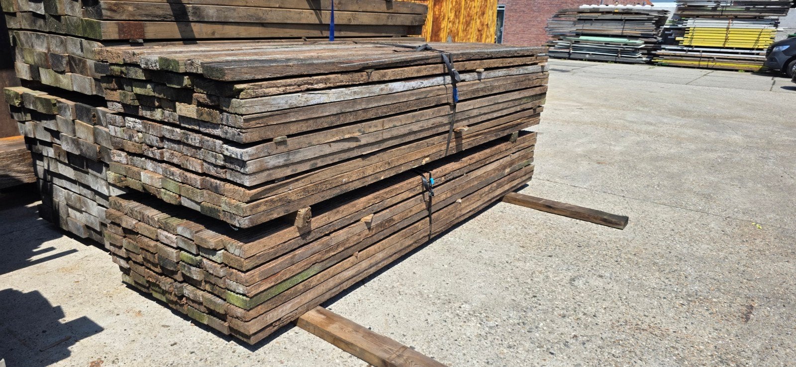 Eenmalig gebruikte vlonderplanken | 3500 x 140 x 50 mm, Ophalen of Verzenden, 250 cm of meer, Planken, Hardhout