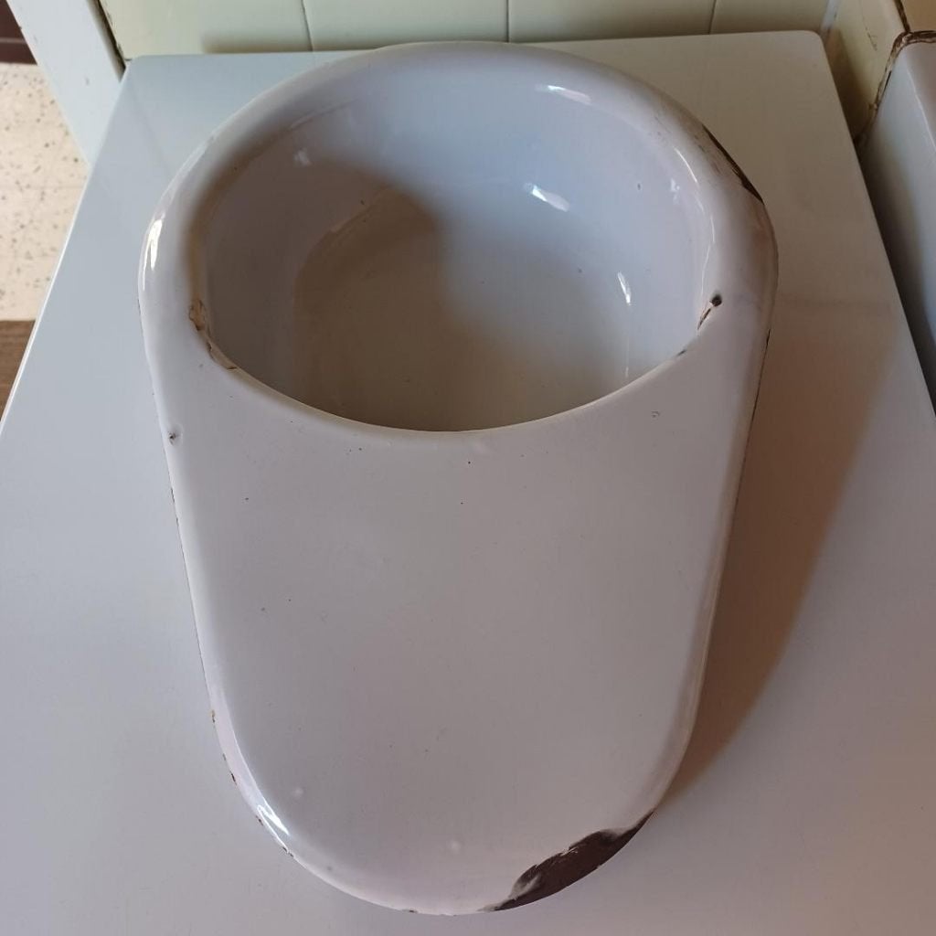 Vintage antieke emaille bedpan, Antiek en Kunst, Antiek | Email, Ophalen