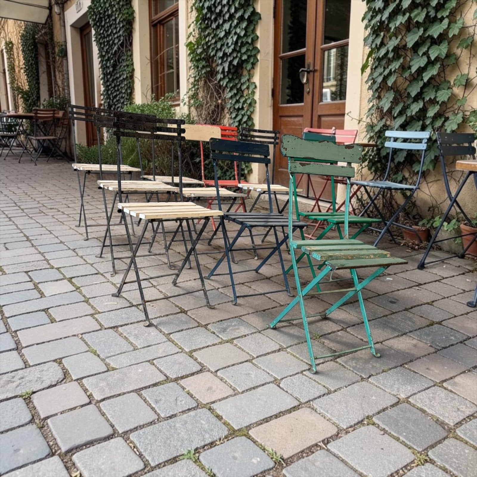 Anciennes chaises de bistrot françaises vintage, Envoi, Utilisé, Bois