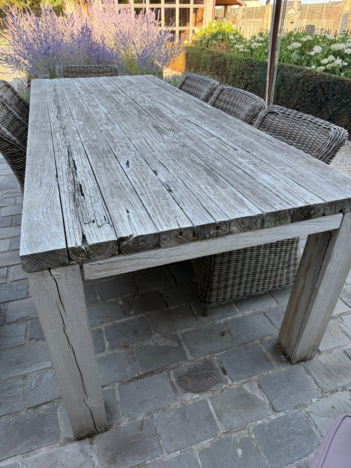 Tuintafel teak, Tuin en Terras, Ophalen, Gebruikt, Rechthoekig, Teakhout