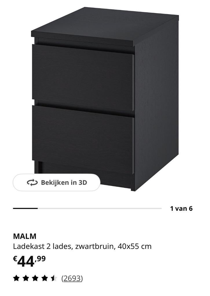 Malm nachtkastje, Huis en Inrichting, Slaapkamer | Nachtkastjes, Ophalen