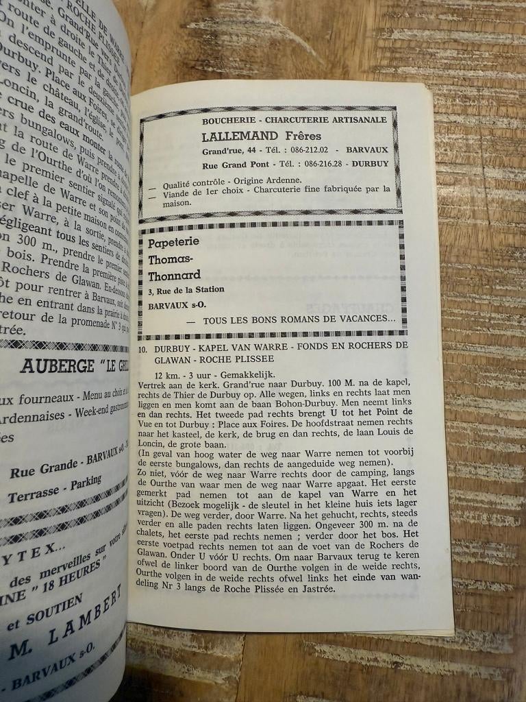 Barvaux promenades pedestres voetwandelingen *vintage gids*, Boeken, Fiets- of Wandelgids, Ophalen of Verzenden, Benelux, Gelezen