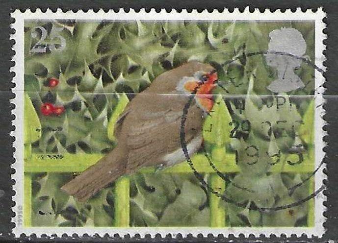 Grande-Bretagne 1995 - Yvert 1843 - Noël avec oiseau (ST), Envoi, Affranchi