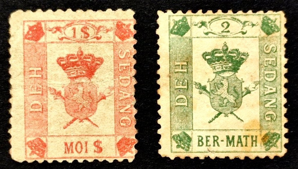 2X CINDERELLA uitgave Koninkrijk Sedang 1888/89, Postzegels en Munten, Ophalen of Verzenden, Zuidoost-Azië
