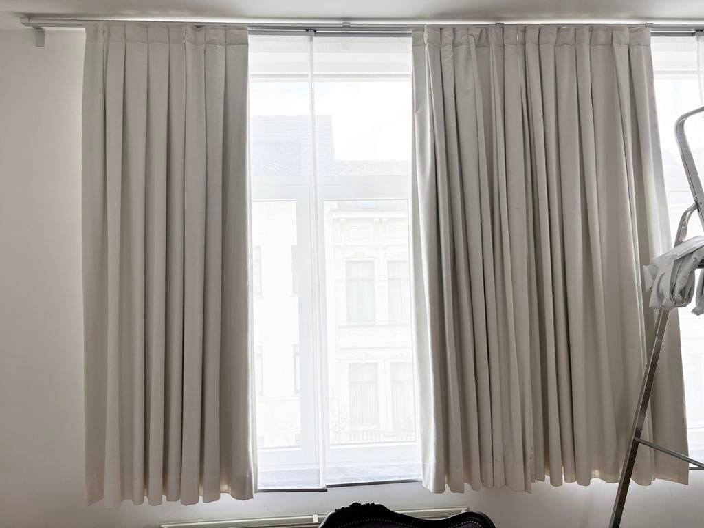 4 rideaux doublés blancs. Éclipse., Comme neuf, Enlèvement, Blanc, 200 cm ou plus