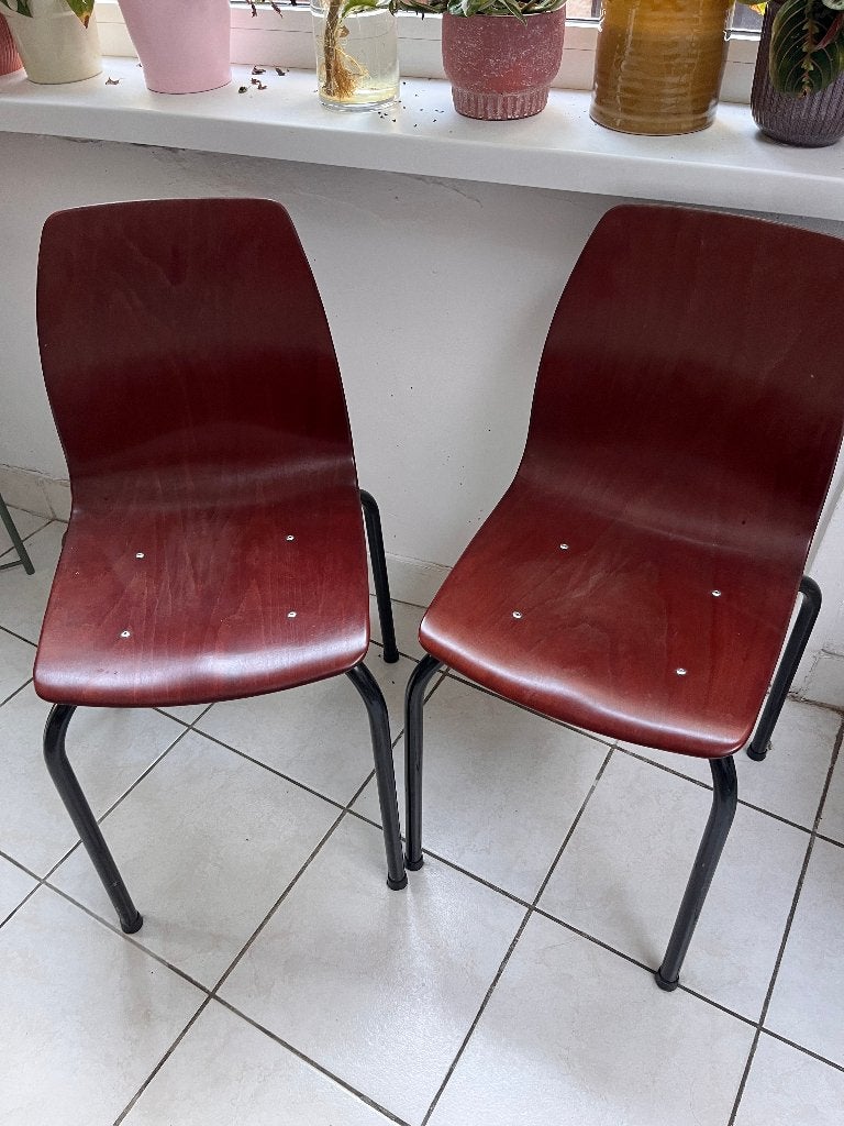 2 Pagwood Vintage stoelen, Huis en Inrichting, Stoelen, Ophalen, Gebruikt, Twee, Bruin