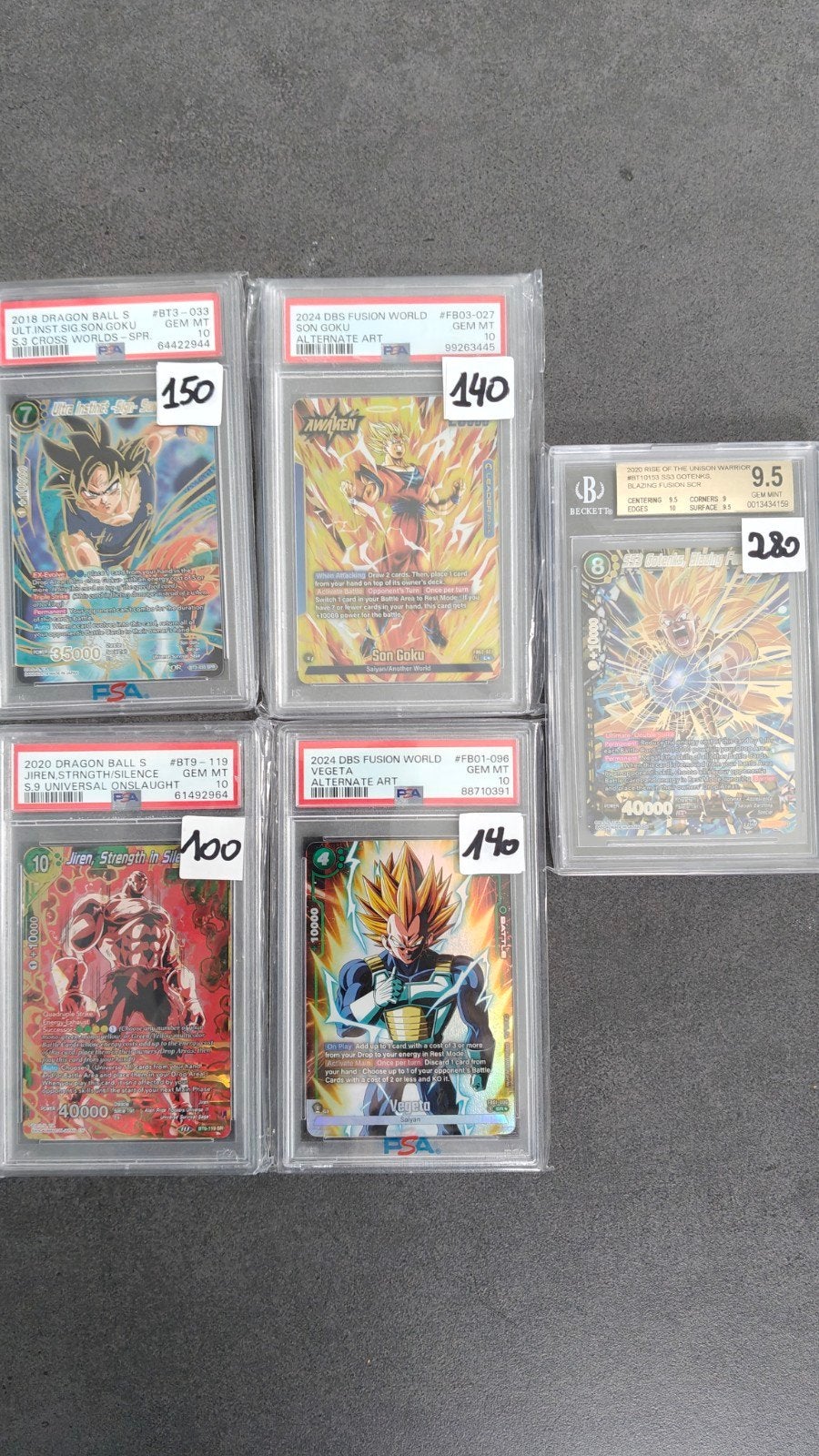 Lot Dragon Ball graded kaarten, Enlèvement ou Envoi