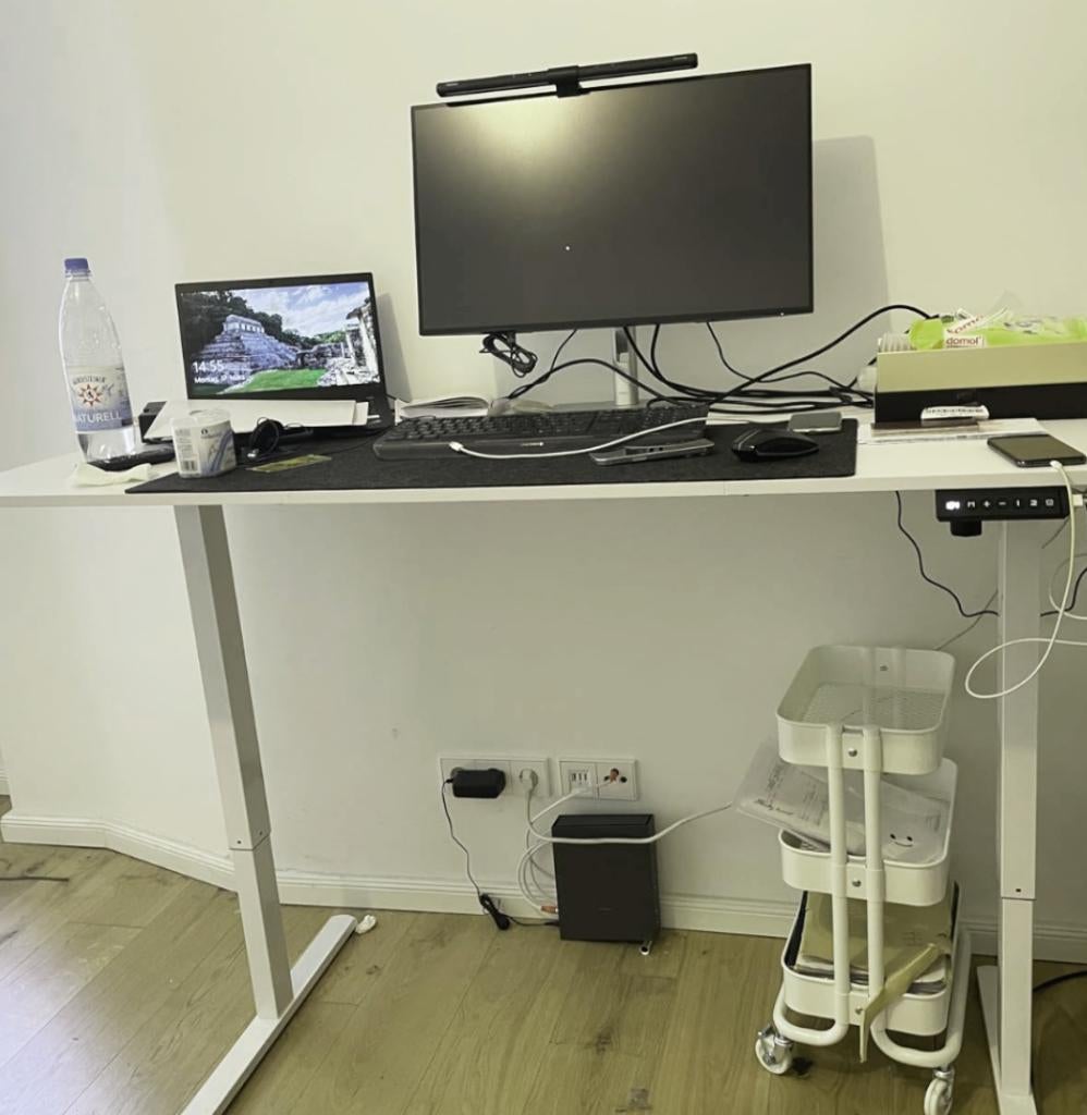 verstelbare  elektrische tafels, Maison & Meubles, Bureaux, Autres marques, Bureau d'ordinateur, 120 cm, Enlèvement ou Envoi