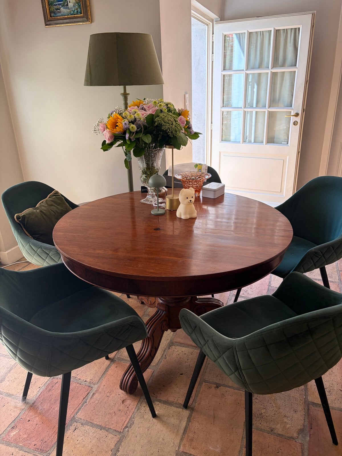 Tafel 112 cm met of zonder 6 stoelen, Cinq personnes ou plus, Rond, 100 à 150 cm, Enlèvement