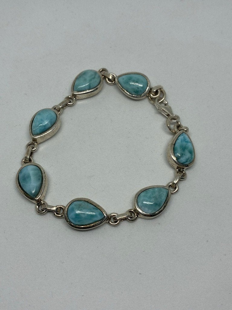 Zilver 925 Armband met Dolphine Stone (Larimar), Enlèvement ou Envoi, Neuf, Argent, Argent