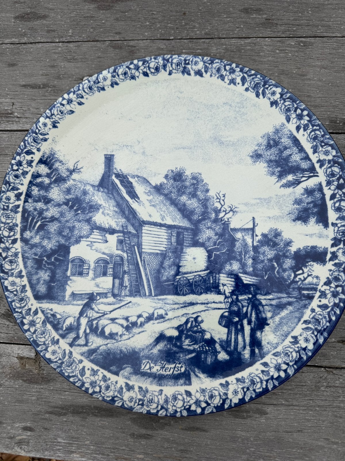 Origineel delfts blauw chemkefa : de 4 seizoenen, Antiek en Kunst, Ophalen