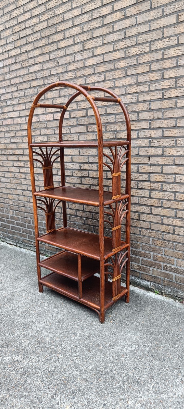 Vintage bamboe boogkast / wandrek jaren 70, Enlèvement