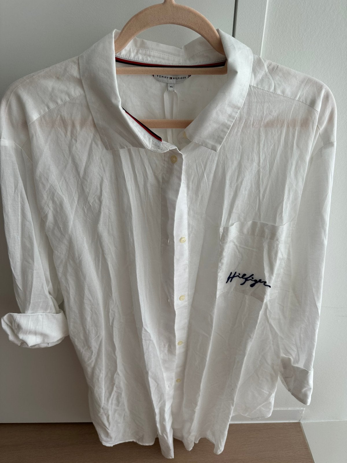 Hemdjurk Tommy Hilfiger, Kleding | Dames, Jurken, Wit, Maat 46/48 (XL) of groter, Nieuw, Ophalen of Verzenden
