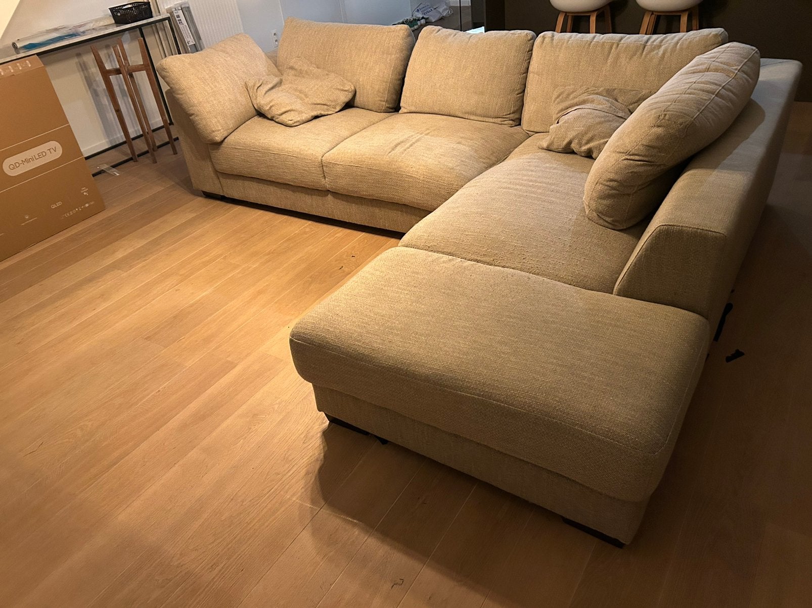 Grote beige hoekzetel, Enlèvement, Utilisé