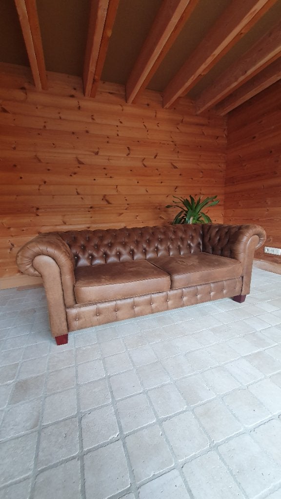 Zetel 3 personen vintage look, Huis en Inrichting, Ophalen, 150 tot 200 cm, Vintage, Driepersoons
