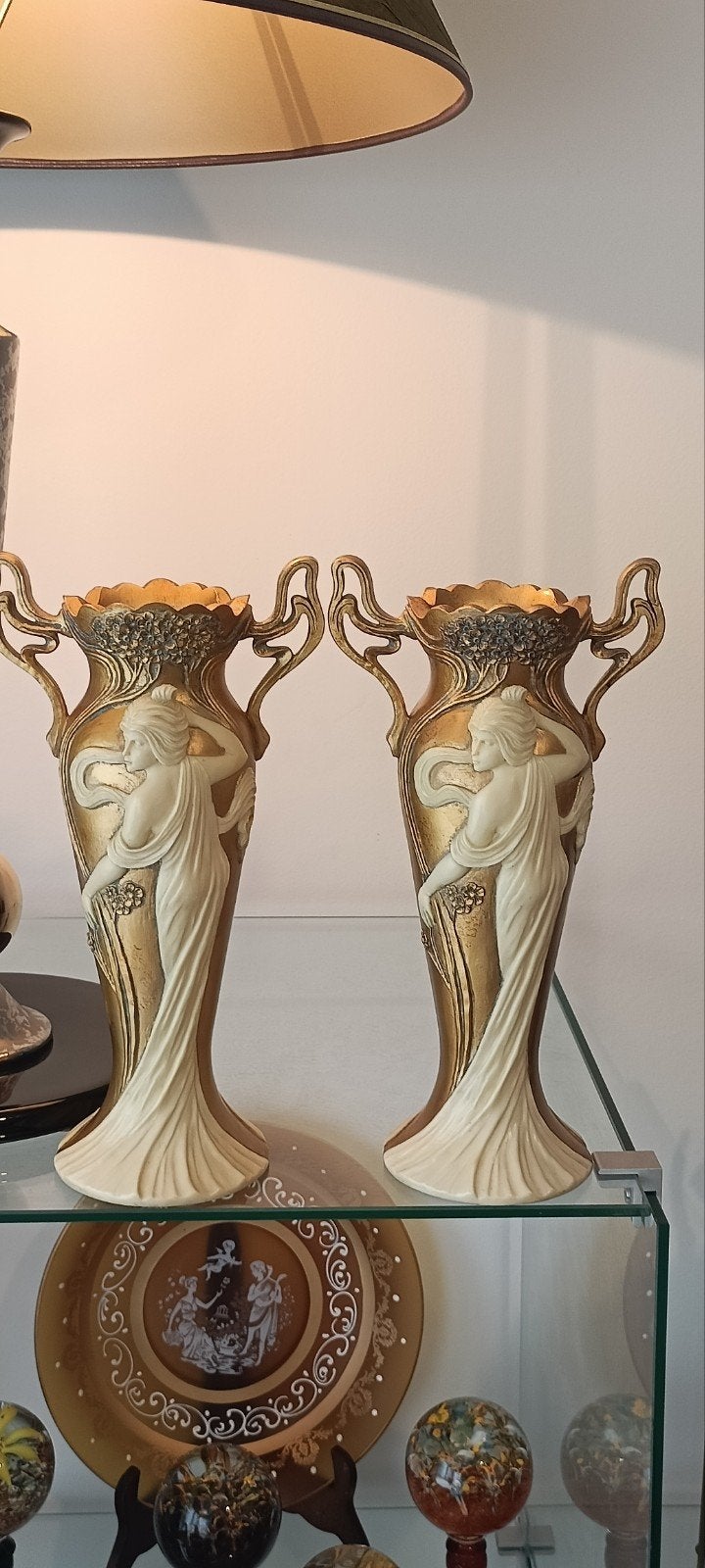 Prachtig paar vazen in Toscaanse Art Deco-stijl. Rond 1960, Ophalen of Verzenden
