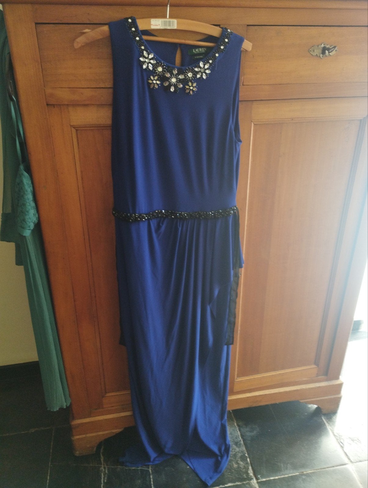 robe longue événementiel, Kleding | Dames, Ophalen, Blauw, Maat 42/44 (L), Zo goed als nieuw