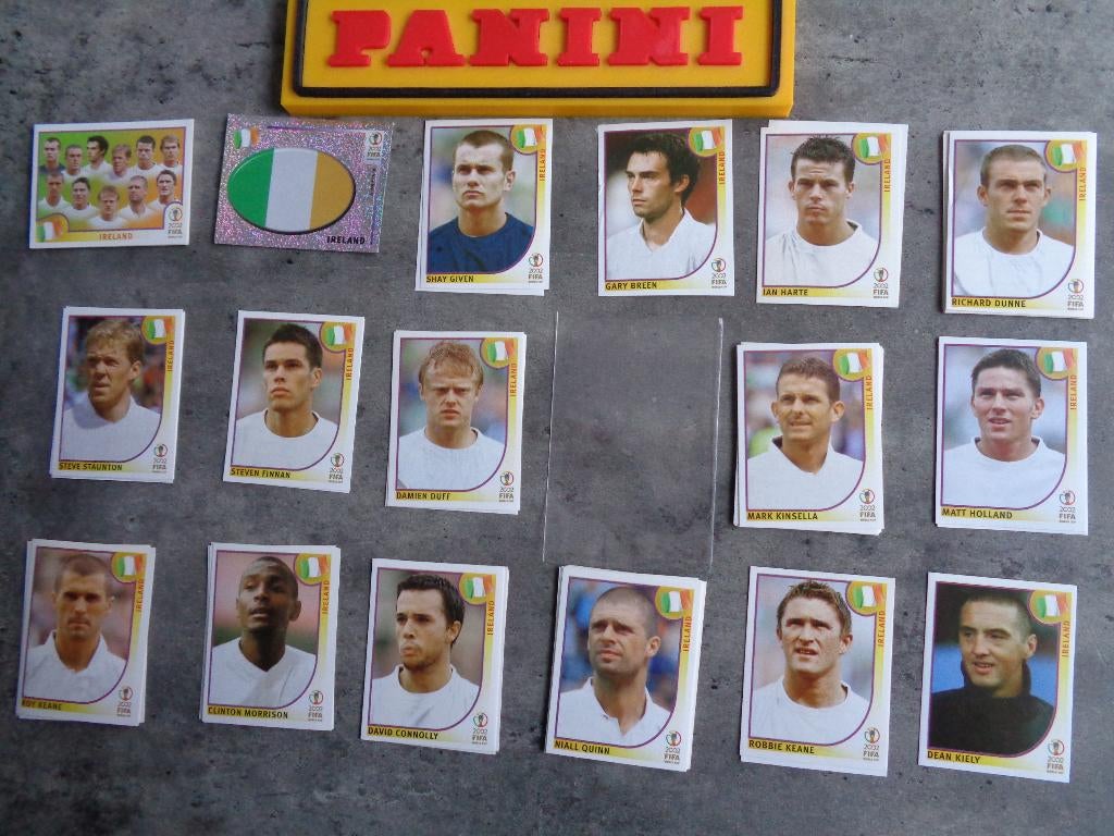 PANINI voetbal WORLD CUP KOREA  2002 18X STICKERS IRELAND, Verzenden, Nieuw