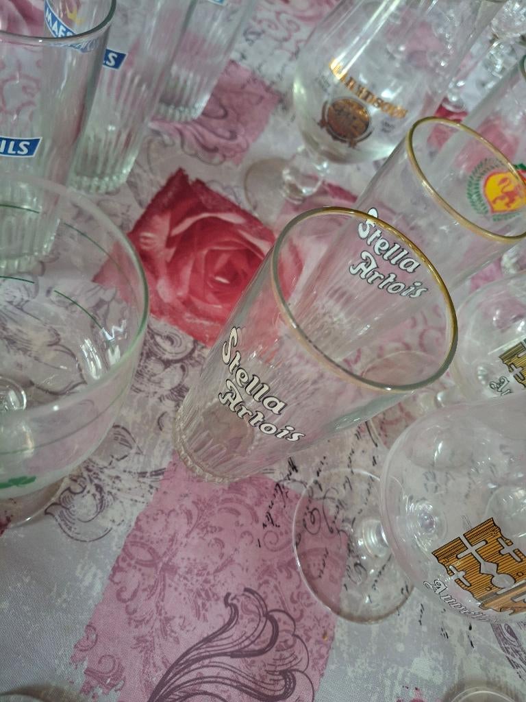 Verre ancien à biere Lot, Collections, Enlèvement, Utilisé, Verre à bière