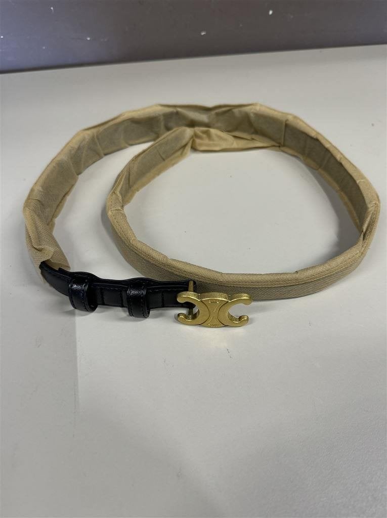 Celine paris - Leren riem - Zwart 100 CM, Enlèvement ou Envoi, Neuf, Noir