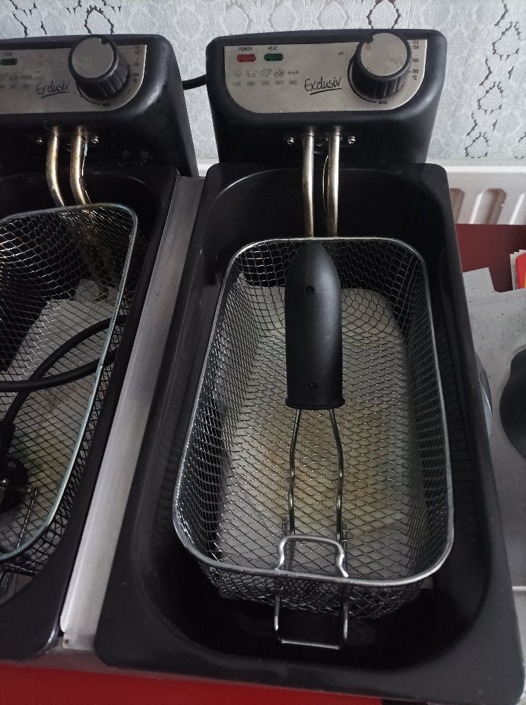 friteuse, dubbel, Elektronische apparatuur, Frituurpannen, 1 tot 2 liter, Ophalen, Gebruikt, Duo-friteuse