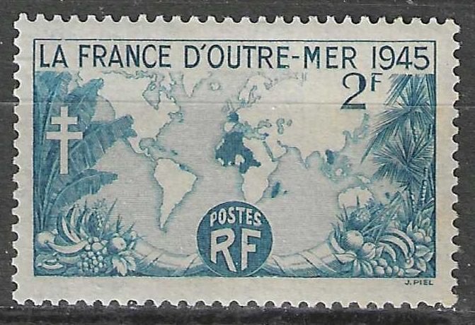 Francia 1945 - Yvert 741 - La Francia d'Outre-Mer (PF), Envoi, Non oblitéré