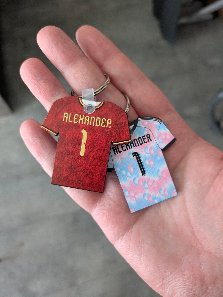 Gepersonaliseerde Voetbalshirt Sleutelhanger, Collections, Porte-clés, Neuf, Sport, Enlèvement ou Envoi