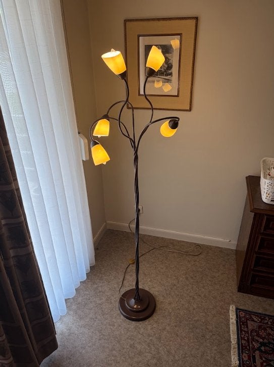 Sierlijke Klassieke Vloerlamp, Ophalen, Gebruikt, Glas, 150 tot 200 cm