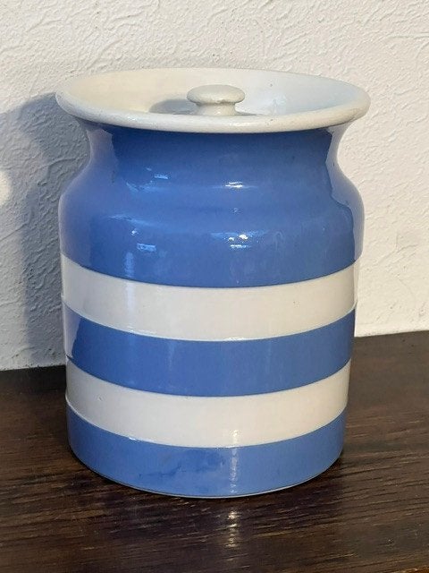 Vintage T G Green voorraadpot (Cornwall), electric blue, Ophalen