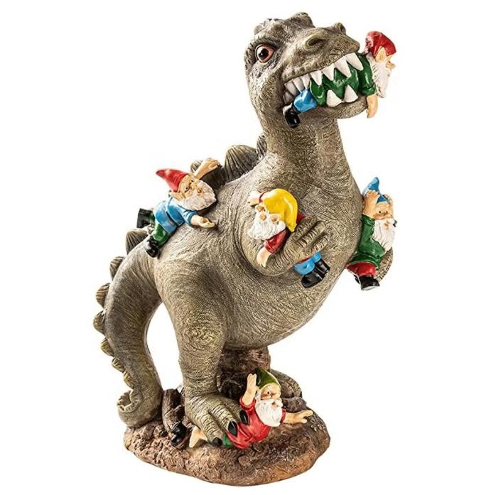 Belle statue de jardin de dinosaure avec des nains (15 cm), Jardin & Terrasse, Envoi, Neuf