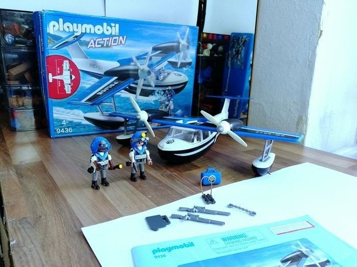 Playmobil Action 9436 Watervliegtuig van de politie - comple, Complete set, Voertuig, Ophalen of Verzenden, Zo goed als nieuw