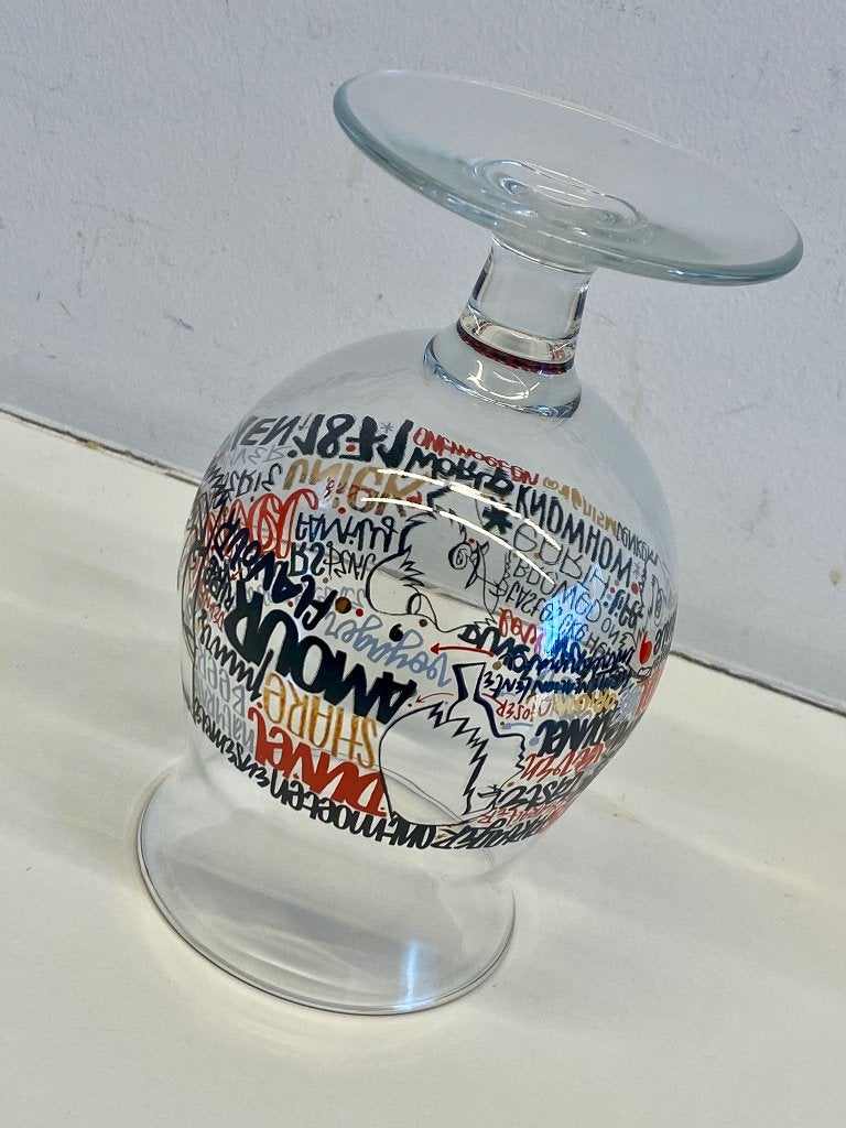 Duvel Glas Denis Meyers 2018, Verzamelen, Ophalen, Zo goed als nieuw, Bierglas