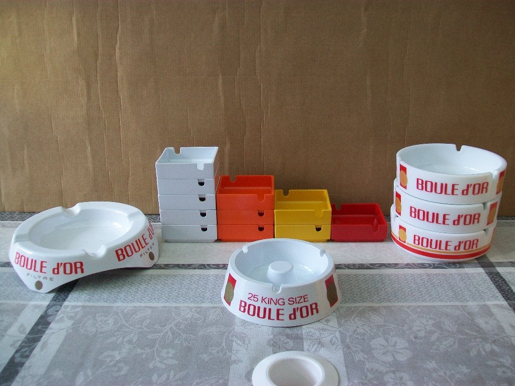Asbak - Boule d'or - Cendrier - Retro - Vintage - Ashtray, Collections, Articles de fumeurs, Briquets & Boîtes d'allumettes, Enlèvement ou Envoi