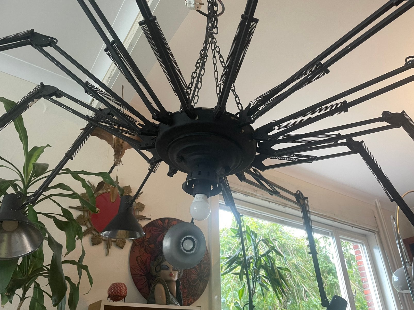 UNIEK Vintage Industriële Spinnenkop hanglamp  Fabriekspand, Ophalen, Gebruikt, Metaal, Industrieel vintage design