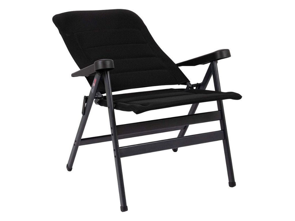 2x Prachtige Zwarte Crespo Luxe kampeerstoelen. Als Nieuw!, Caravanes & Camping, Enlèvement, Comme neuf, Chaise de camping