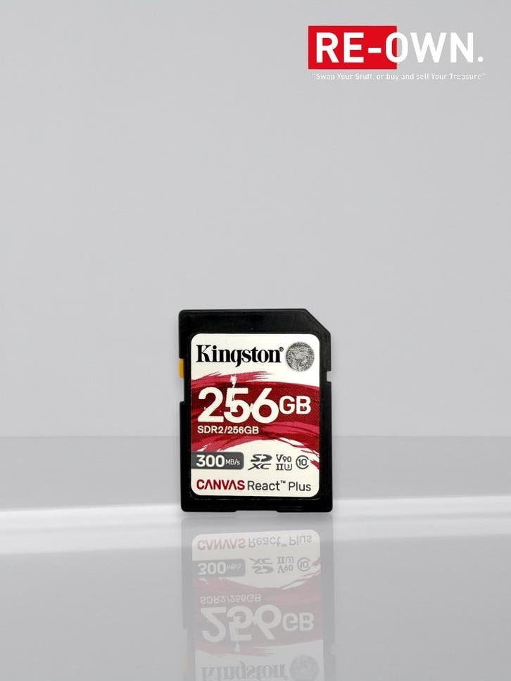 KINGSTON CANVAS REACT PLUS 256GB SDXC | UHS-II | TOPSTAAT |, TV, Hi-fi & Vidéo, Comme neuf, Kingston, Enlèvement ou Envoi, Kingston