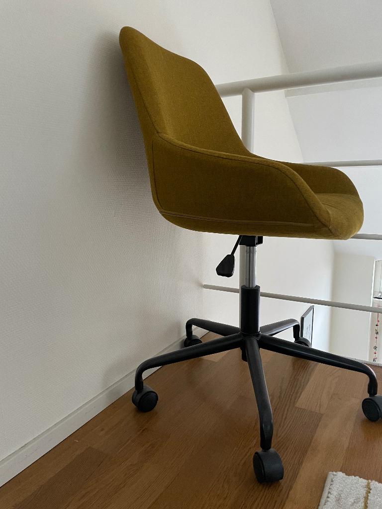 Chaise bureau, Maison & Meubles, Enlèvement, Comme neuf, Jaune, Chaise de bureau