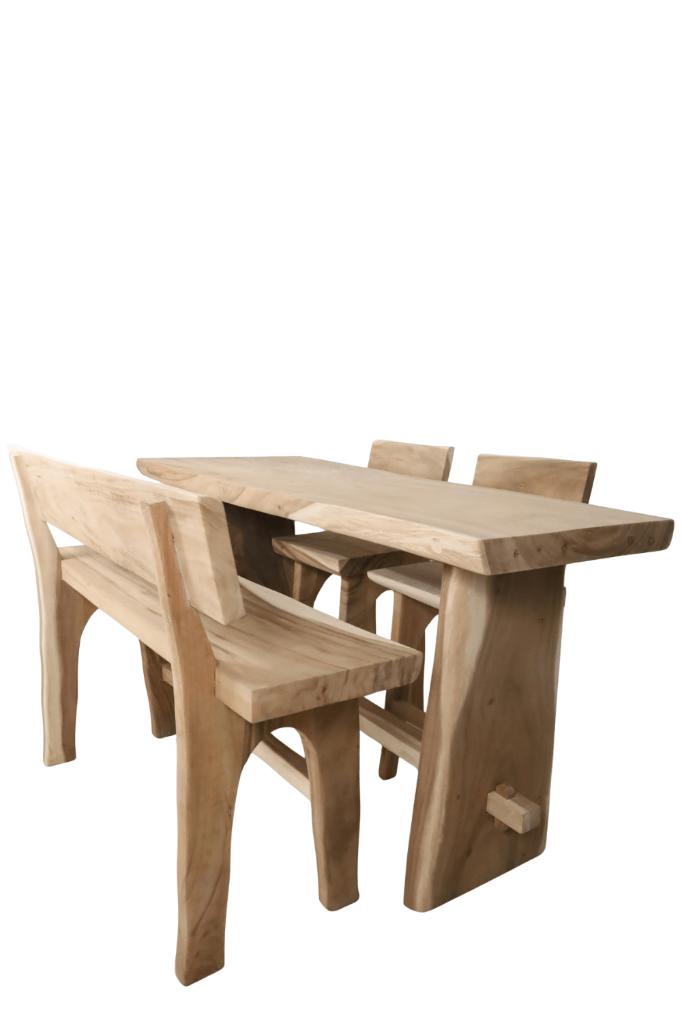 Boomstam tuinbar met krukken en bank, Ophalen of Verzenden, Nieuw, Hout