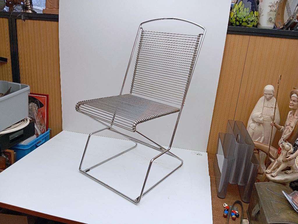 3 chaises design KREUZSCHWINGER TILL BEHRENS, Maison & Meubles, Chaises, Utilisé, Trois, Métal, Enlèvement
