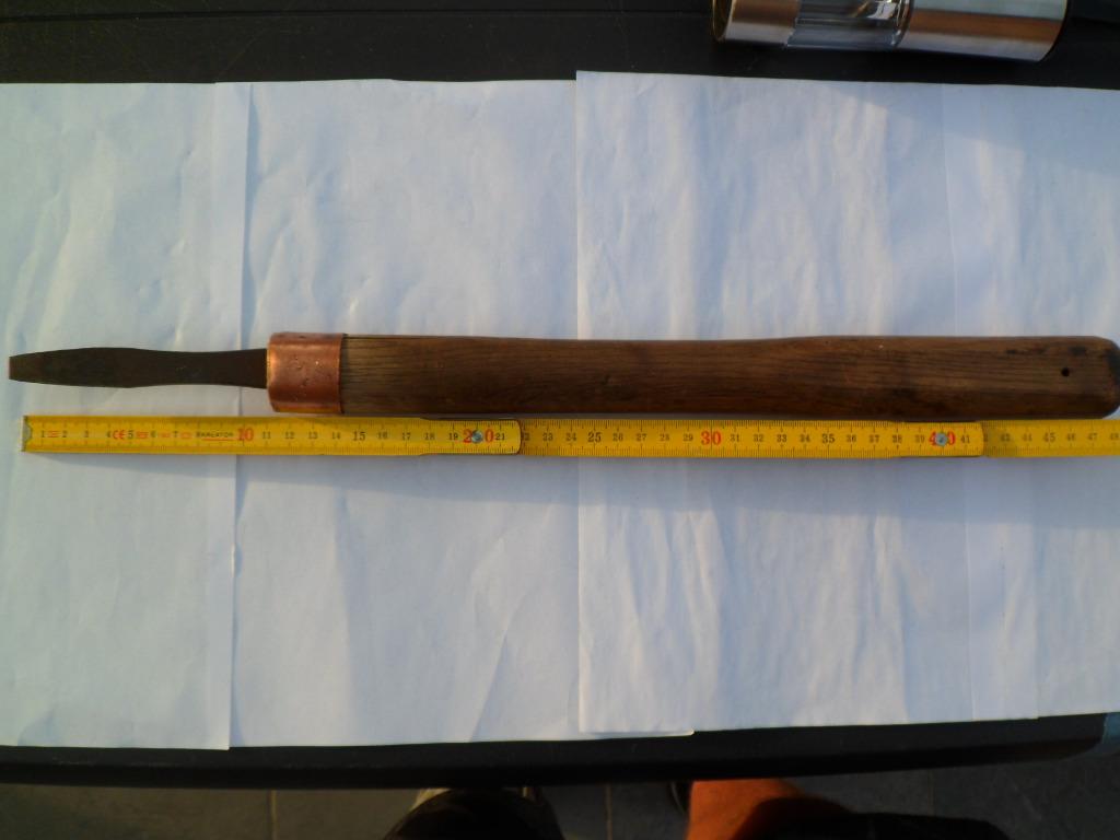 Schroevendraaier antiek met lange steel "BE" en nummer "4", Antiek en Kunst, Ophalen of Verzenden