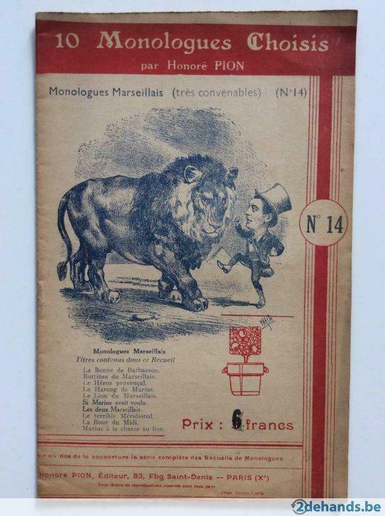 10 Monologues Choisis N° 14 - Honoré Pion, Ophalen of Verzenden, Gelezen