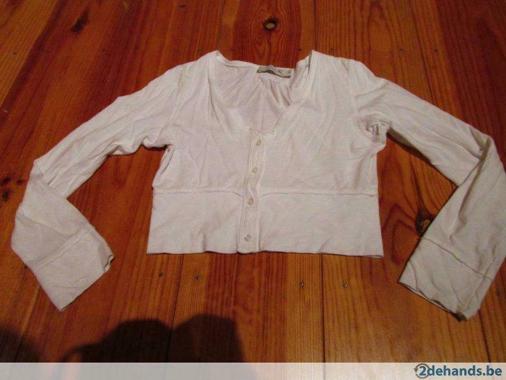 pull court blanc avec boutons Gymp taille 140, Enlèvement ou Envoi, Utilisé, Gymp, Fille