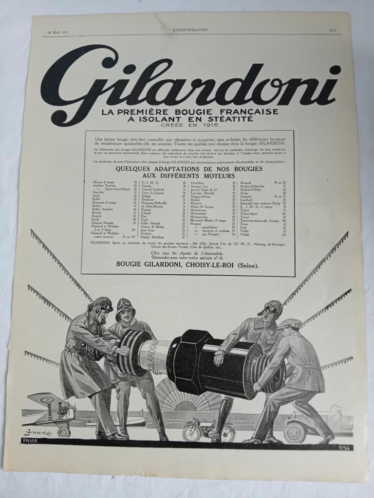 Ancienne publicité Gilardoni 1927, Enlèvement ou Envoi, Utilisé, Autres types