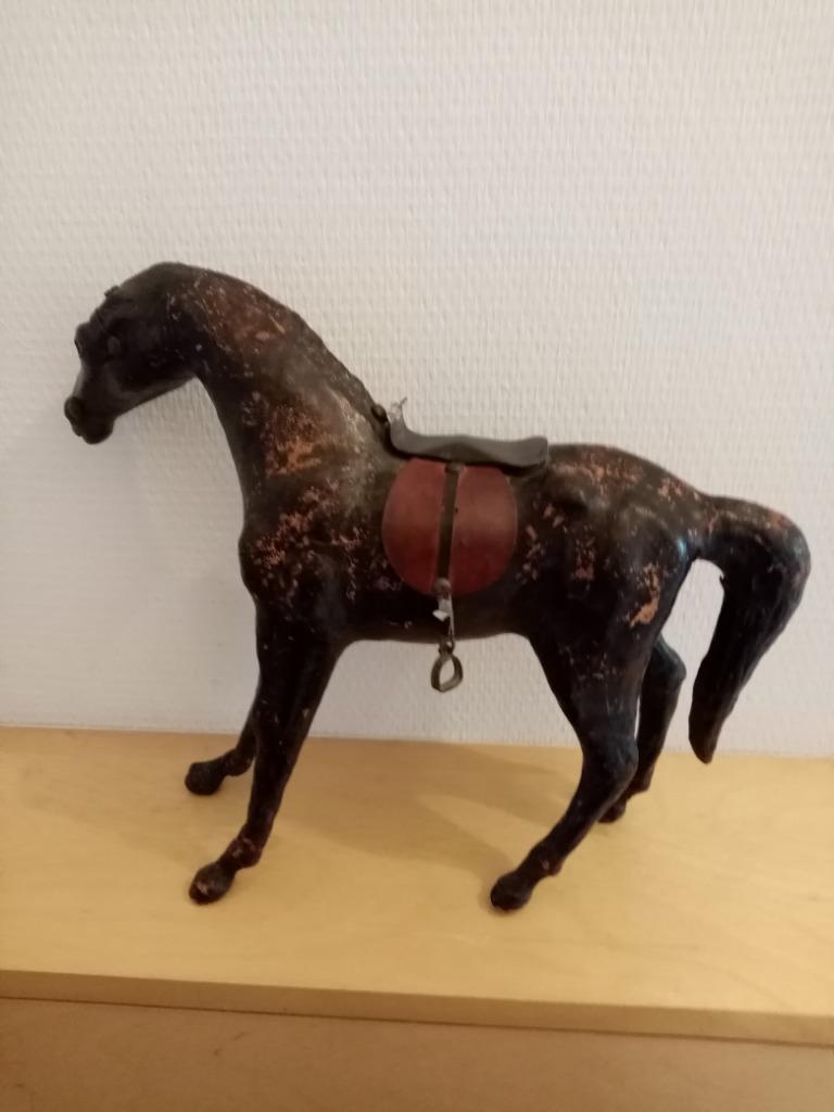 Sculpture Cheval papier mâché/bois italien ou français 1900s, Antiquités & Art, Enlèvement ou Envoi