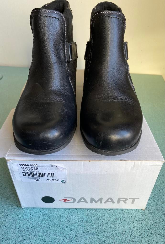 Bottillons noir pointures 38, Enlèvement ou Envoi, Boots et Botinnes, Porté, Damart
